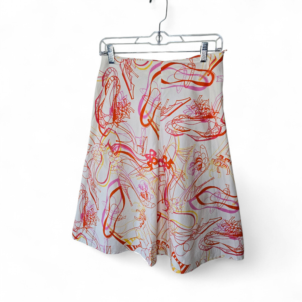 Vintage Michael Simon New York Abstract Print A-Line Skirt Size Small